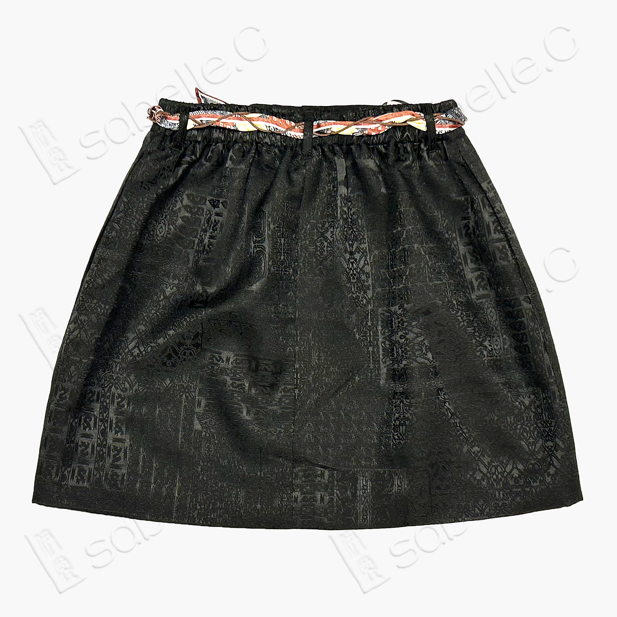 Gambiered Canton Silk Mini Skirt