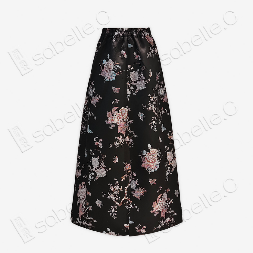 Song Brocade High-Waist Skirt (Elastic Waist)