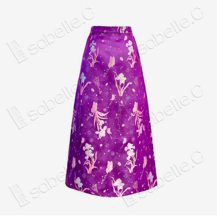 Song Brocade High-Waist Skirt (Elastic Waist)