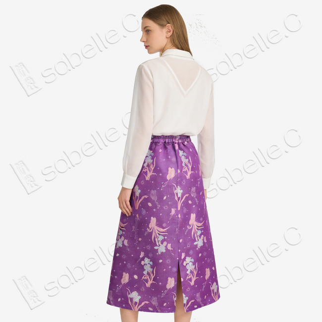 Song Brocade High-Waist Skirt (Elastic Waist)
