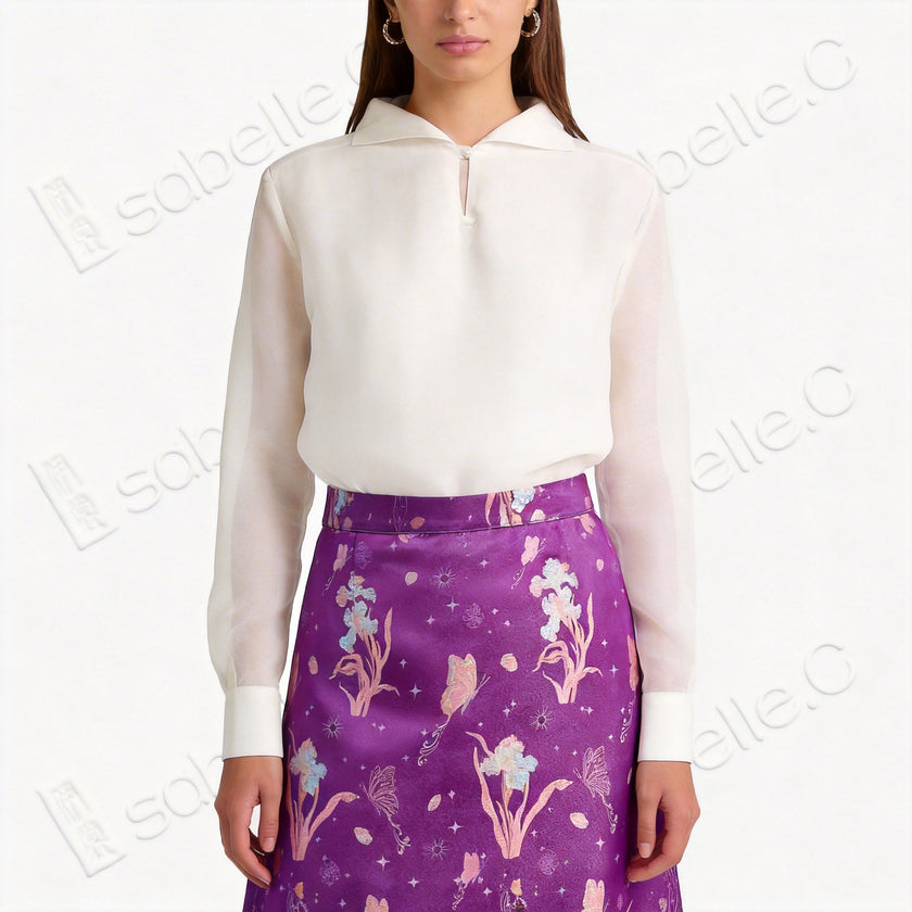 Song Brocade High-Waist Skirt (Elastic Waist)