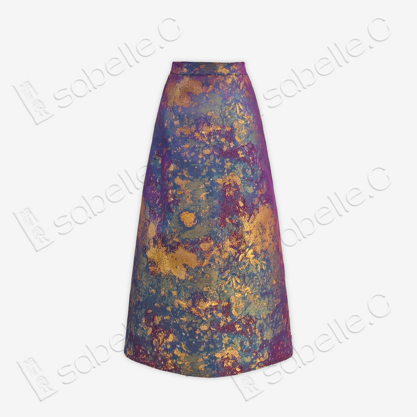 Song Brocade High-Waist Skirt (Elastic Waist)