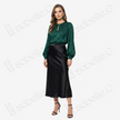 Genuine Leather Gambiered Canton Silk Skirt