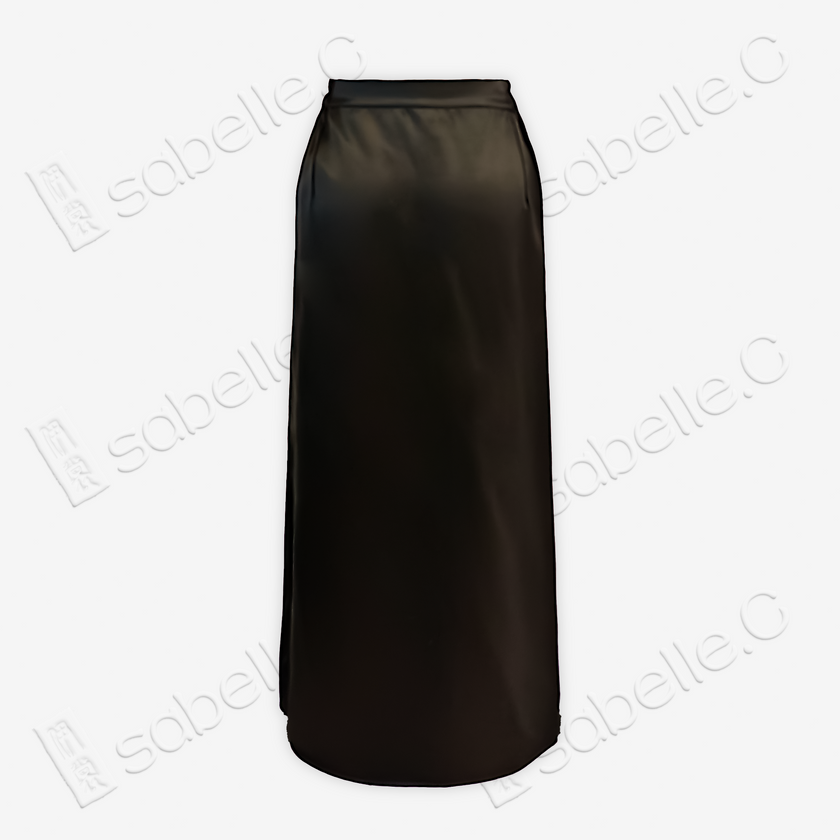 Genuine Leather Gambiered Canton Silk Skirt