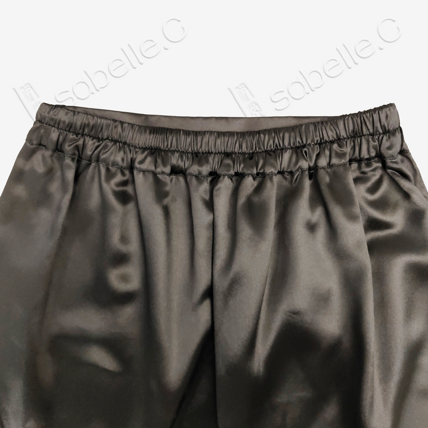 Genuine Leather Gambiered Canton Silk Skirt