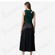 Genuine Leather Gambiered Canton Silk Skirt