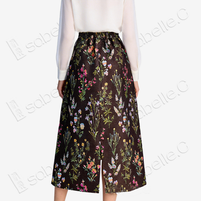 Song Brocade High-Waist Skirt (Elastic Waist)