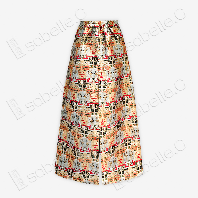 Song Brocade High-Waist Skirt (Elastic Waist)