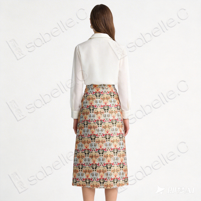 Song Brocade High-Waist Skirt (Elastic Waist)