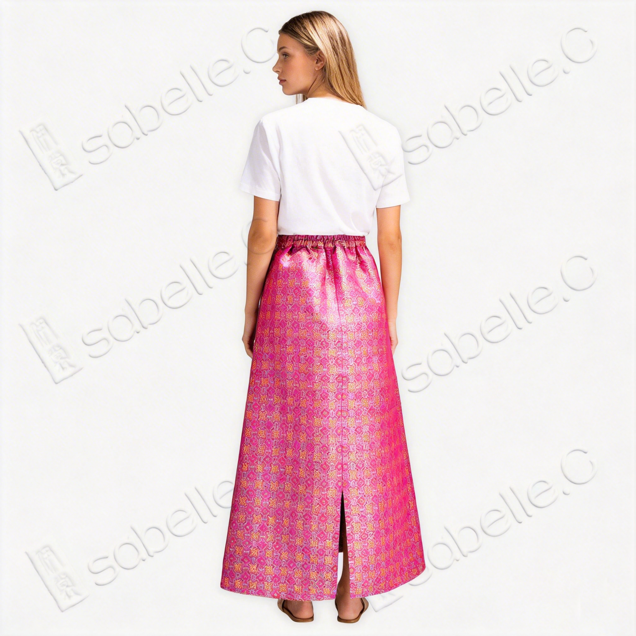 Song Brocade High-Waist Skirt (Elastic Waist)