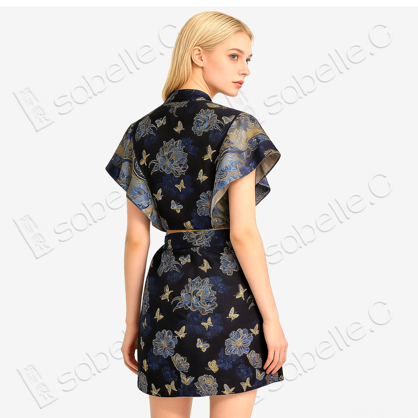 Song Brocade High-Waist Mini Skirt