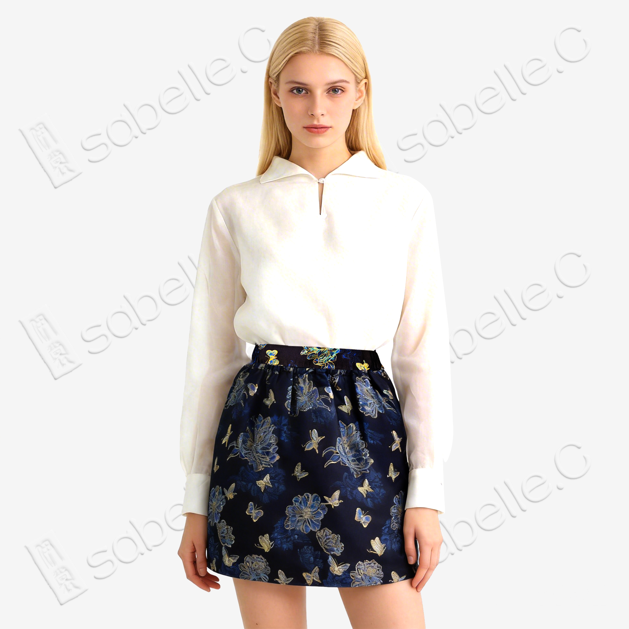 Song Brocade High-Waist Mini Skirt