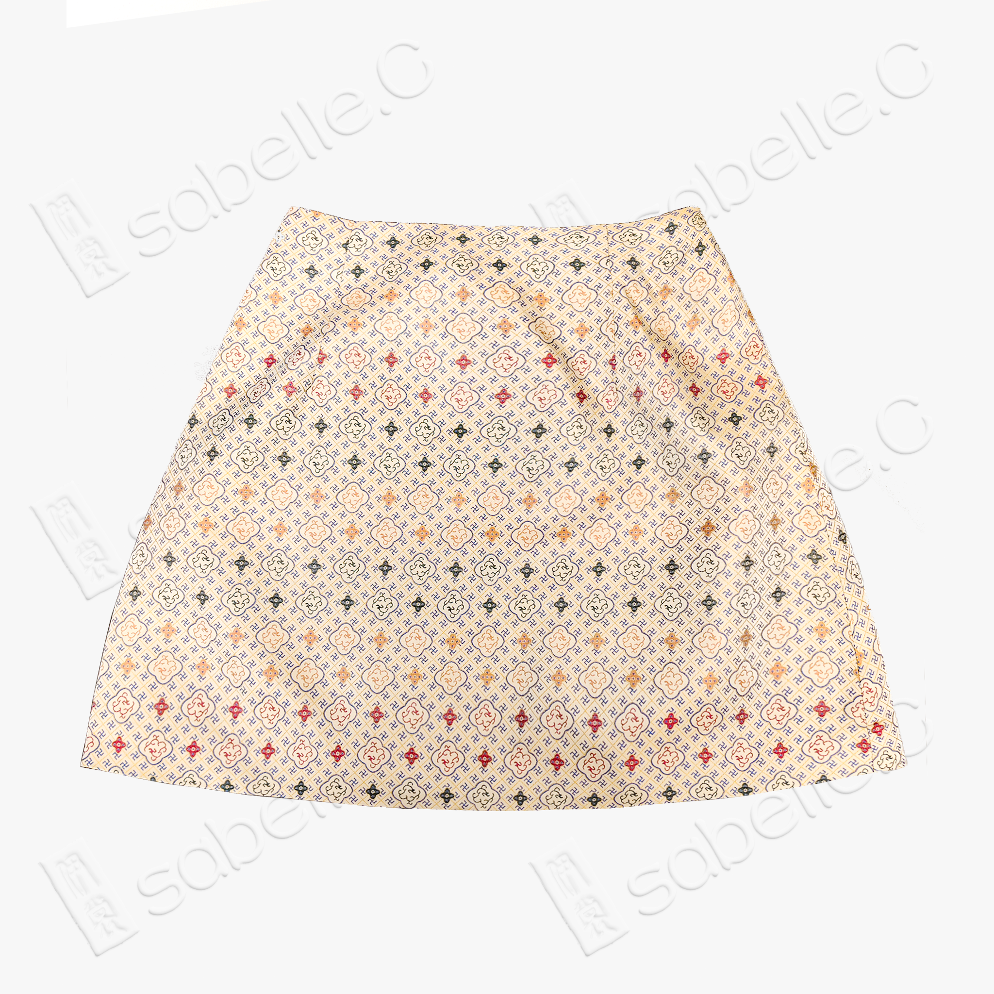 Song Brocade High-Waist Mini Skirt (Elastic Waist)
