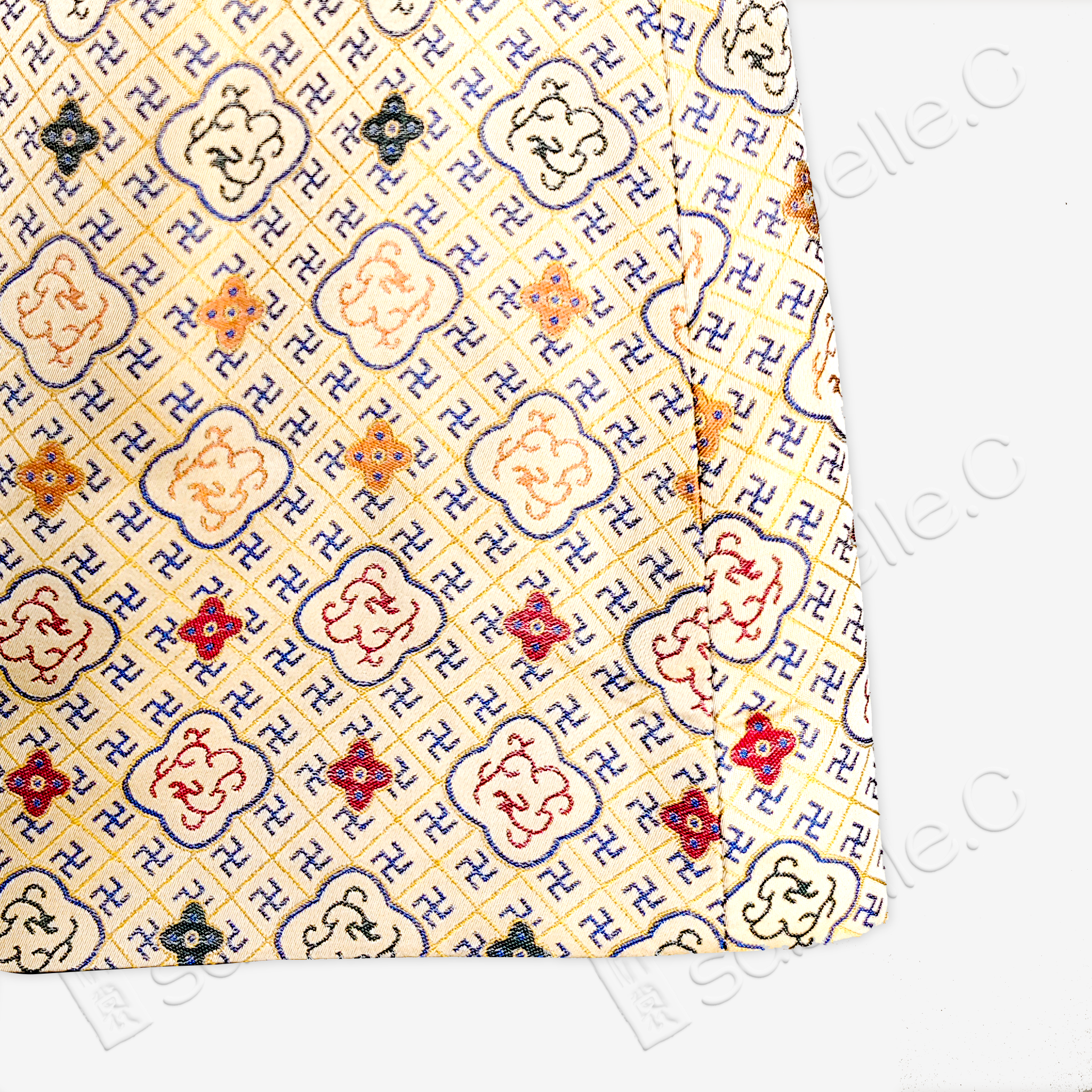 Song Brocade High-Waist Mini Skirt (Elastic Waist)