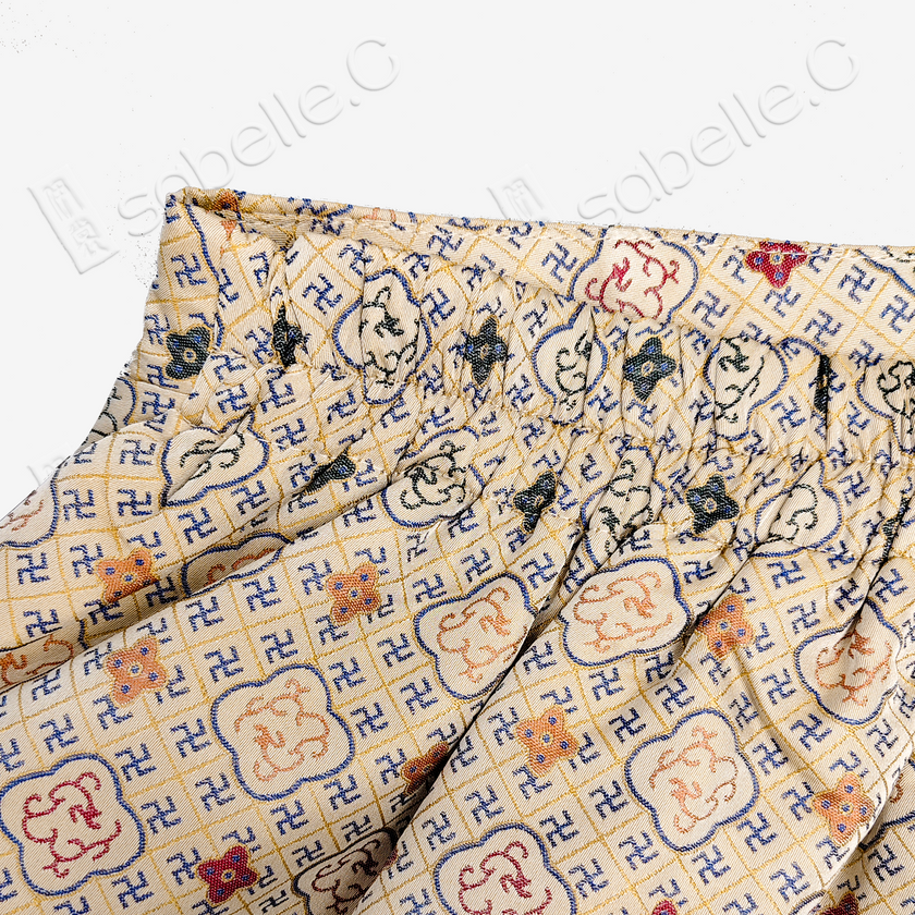 Song Brocade High-Waist Mini Skirt (Elastic Waist)