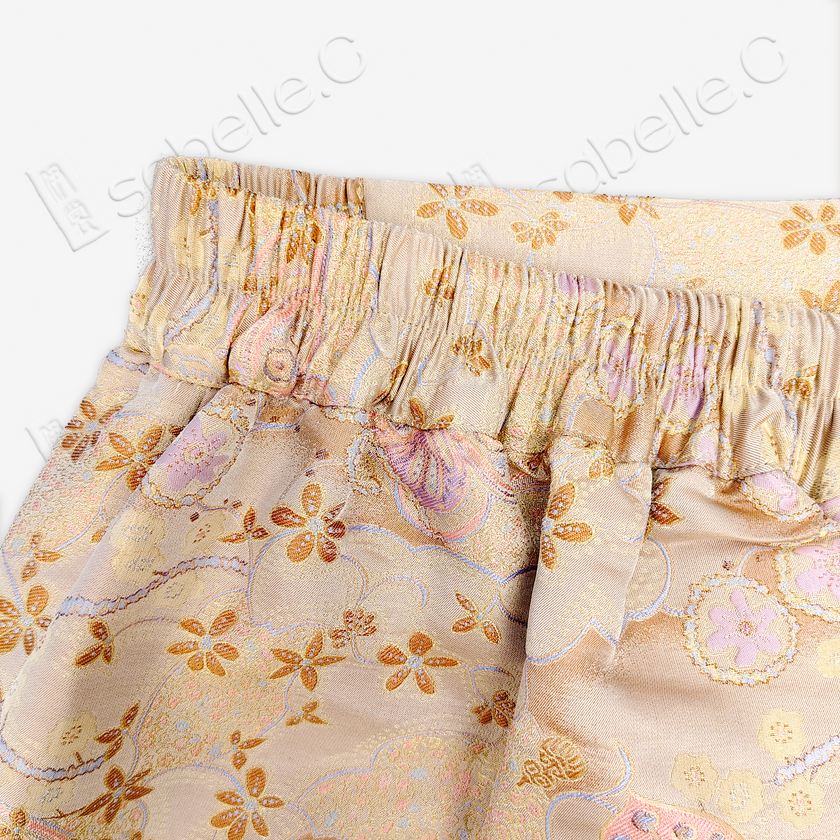 Song Brocade High-Waist Mini Skirt (Elastic Waist)