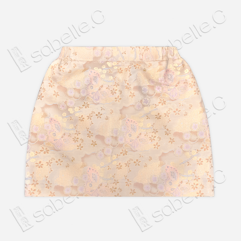 Song Brocade High-Waist Mini Skirt (Elastic Waist)