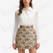 Song Brocade High-Waist Mini Skirt (Elastic Waist)