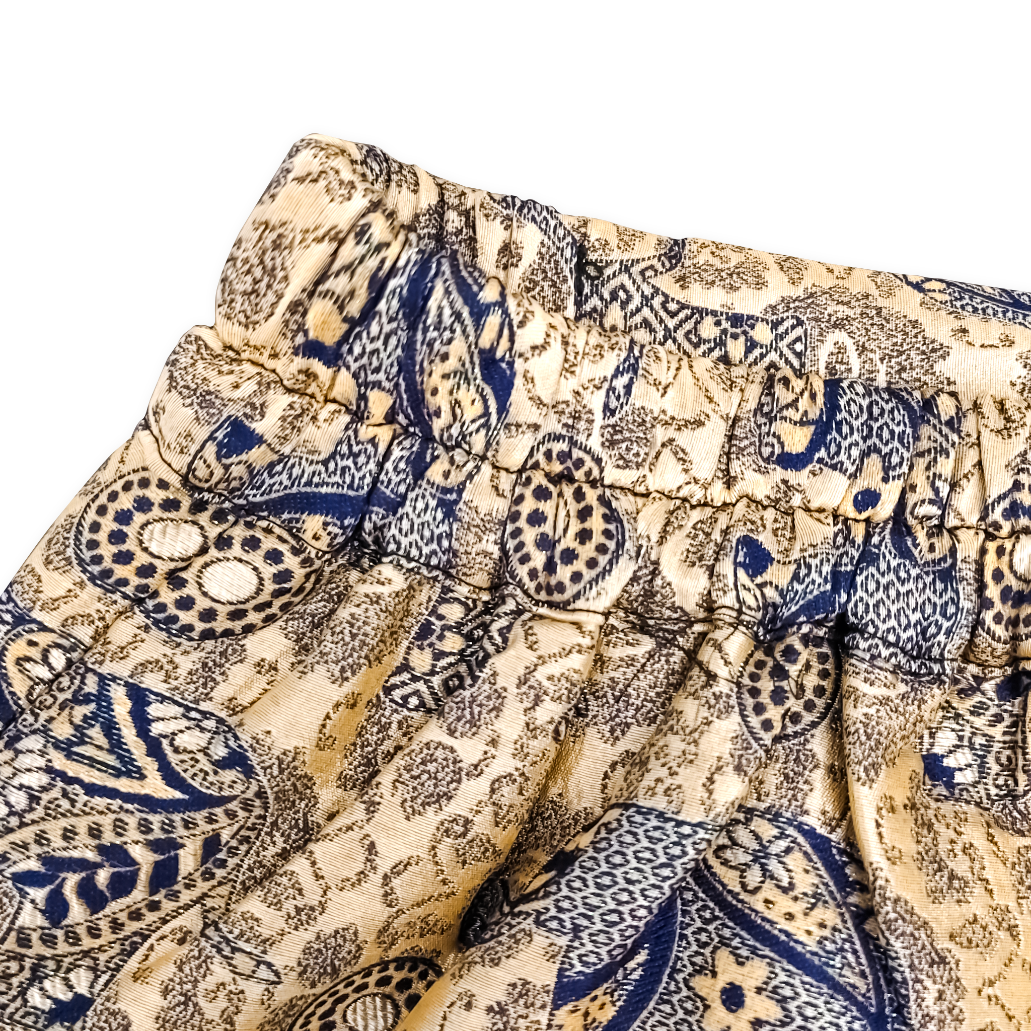 Song Brocade High-Waist Mini Skirt (Elastic Waist)