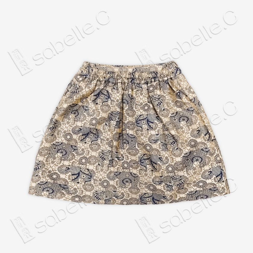 Song Brocade High-Waist Mini Skirt (Elastic Waist)