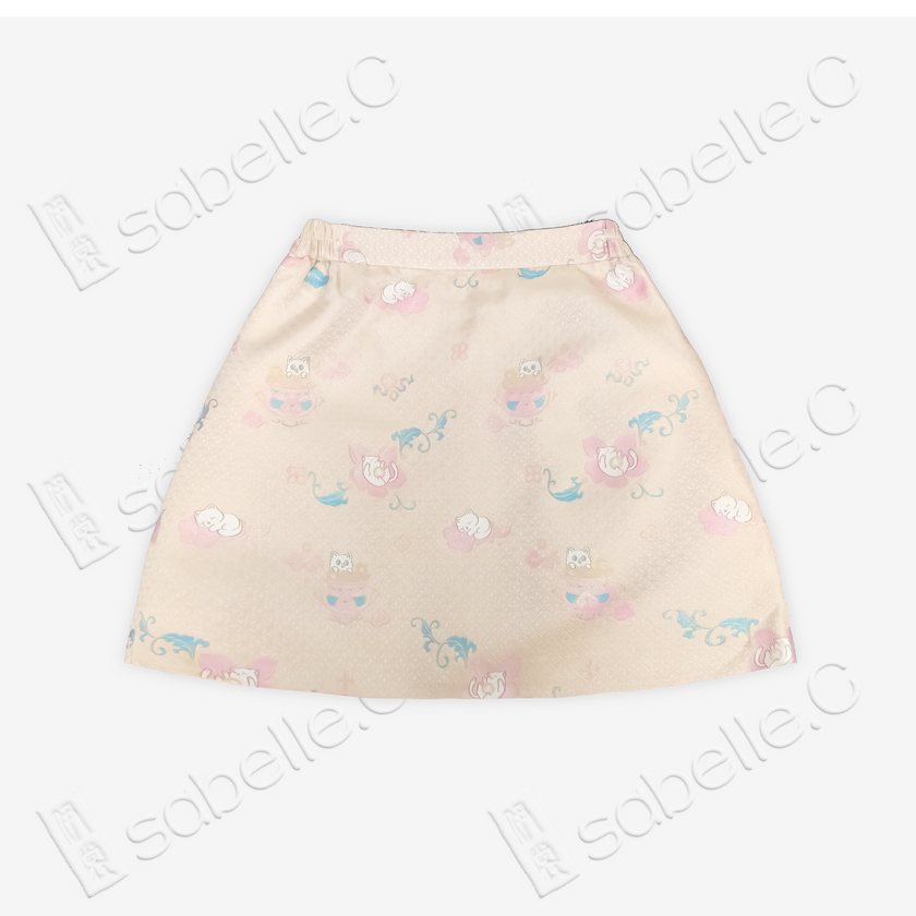 Song Brocade High-Waist Mini Skirt (Elastic Waist)