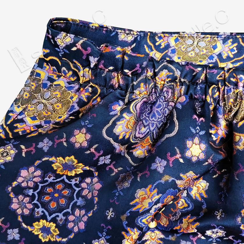 Song Brocade High-Waist Mini Skirt (Elastic Waist)