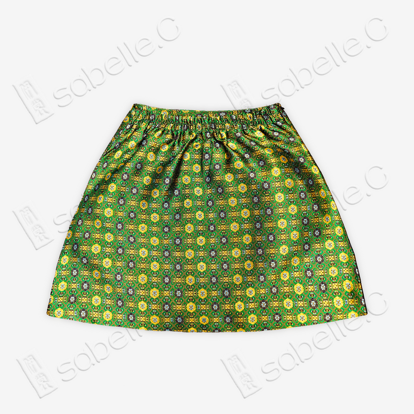 Song Brocade High-Waist Mini Skirt (Elastic Waist)