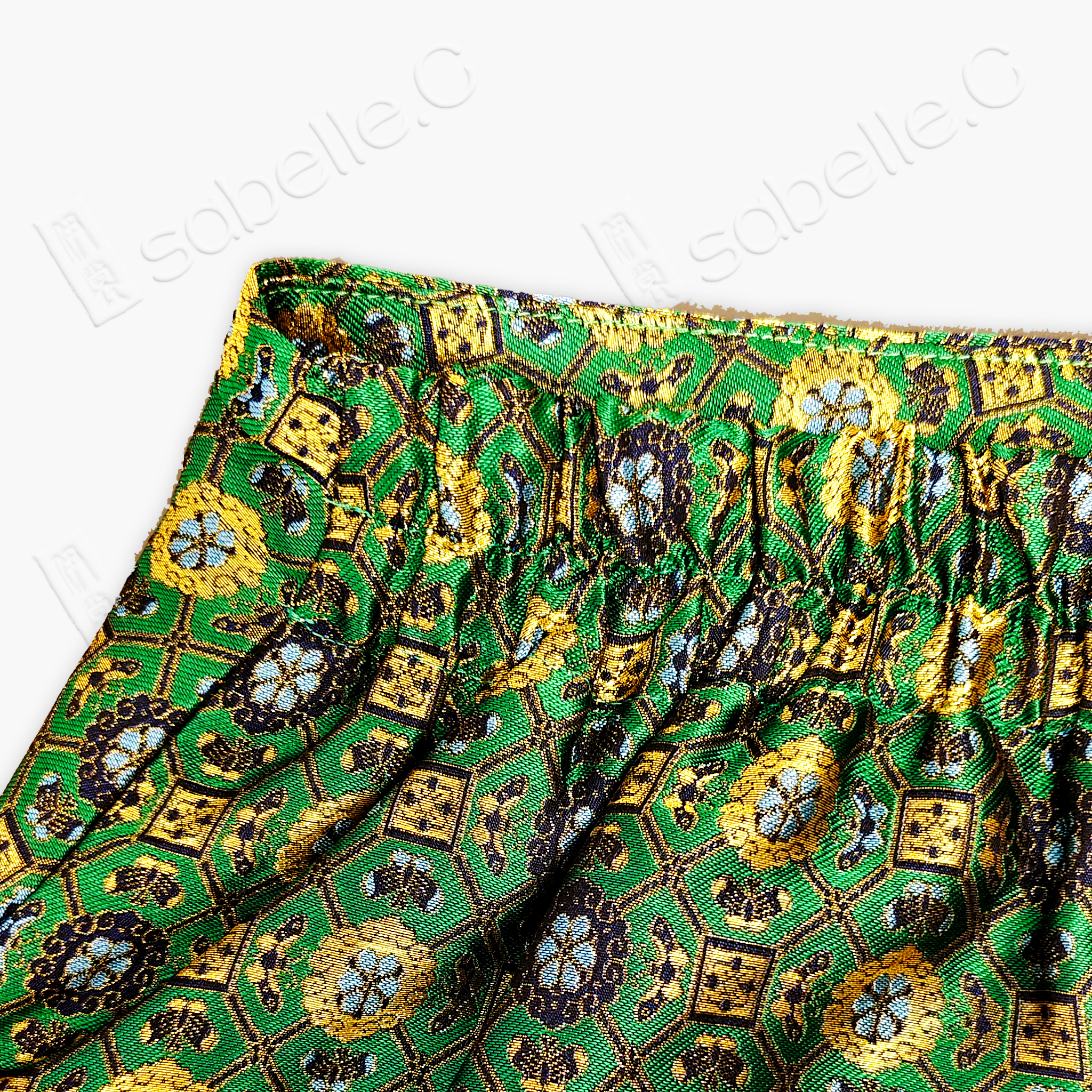 Song Brocade High-Waist Mini Skirt (Elastic Waist)