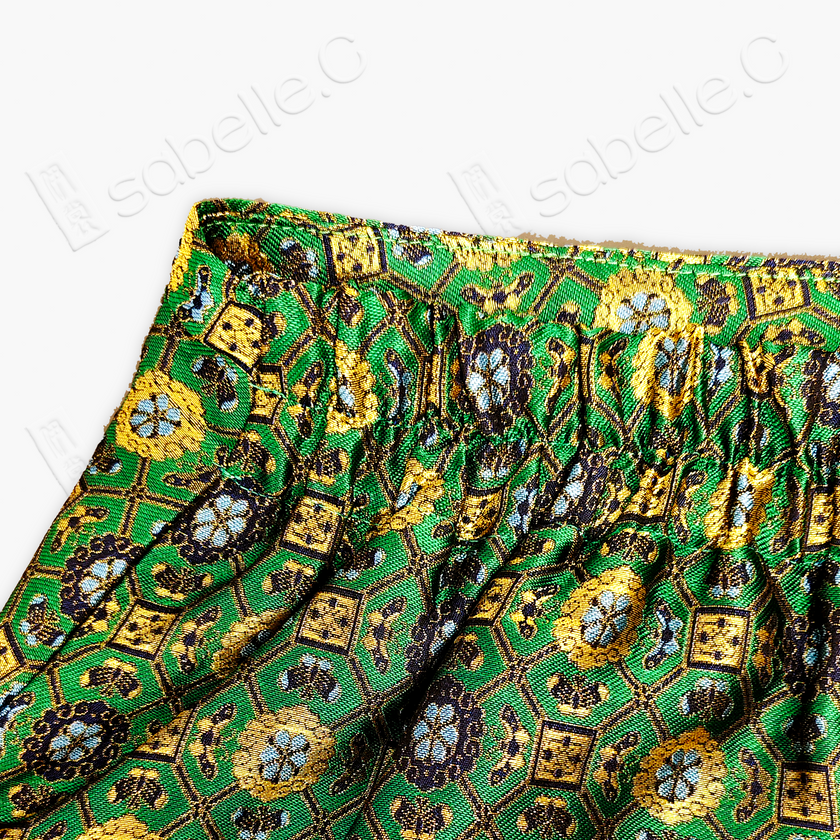 Song Brocade High-Waist Mini Skirt (Elastic Waist)