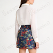 Song Brocade High-Waist Mini Skirt (Elastic Waist)