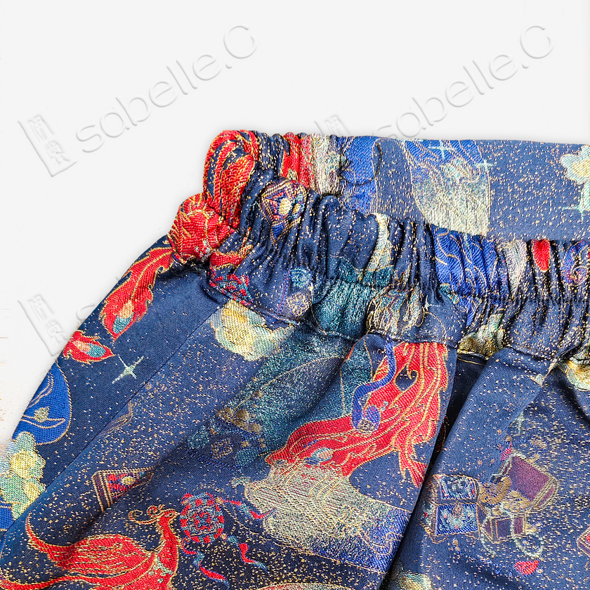 Song Brocade High-Waist Mini Skirt (Elastic Waist)