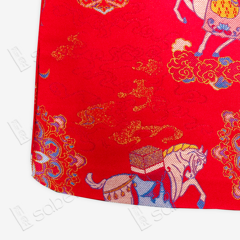 Song Brocade High-Waist Mini Skirt (Elastic Waist)