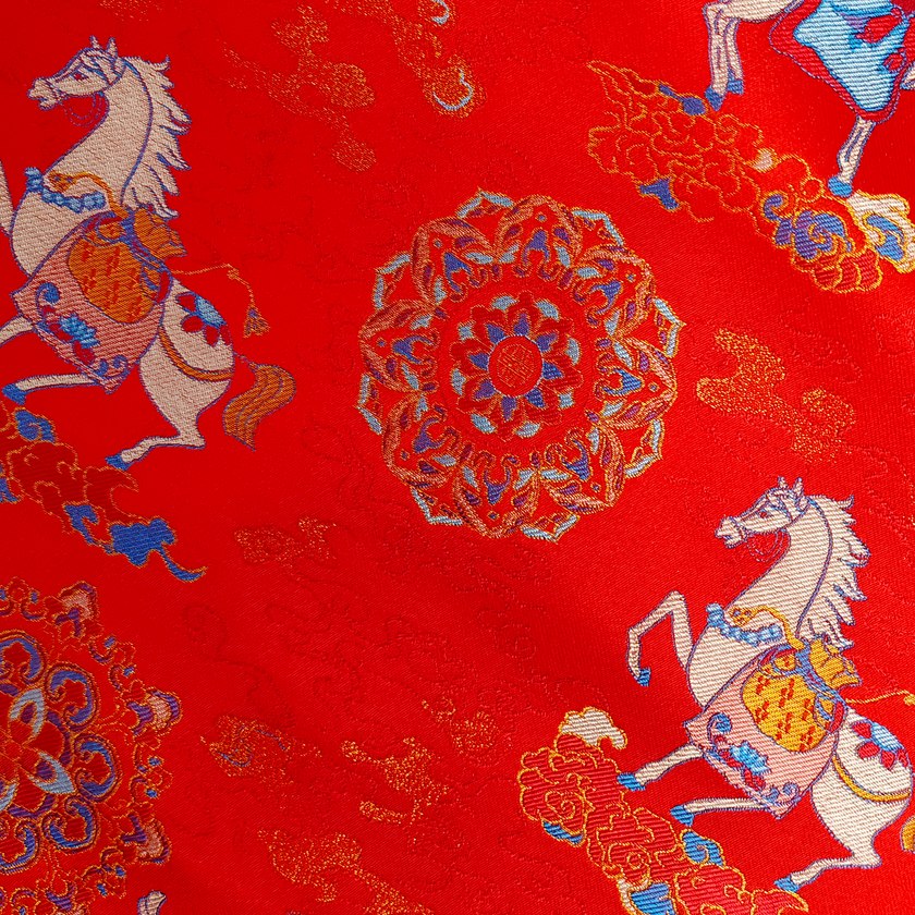 Song Brocade High-Waist Mini Skirt (Elastic Waist)