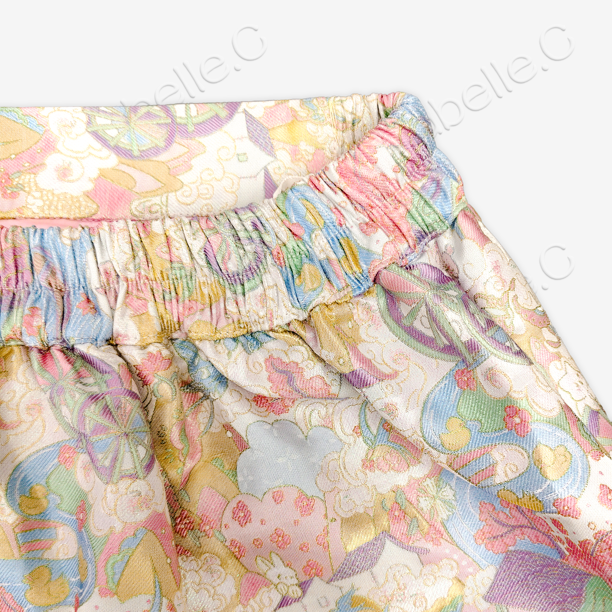 Song Brocade High-Waist Mini Skirt (Elastic Waist)