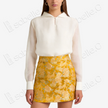 Song Brocade High-Waist Mini Skirt (Elastic Waist)
