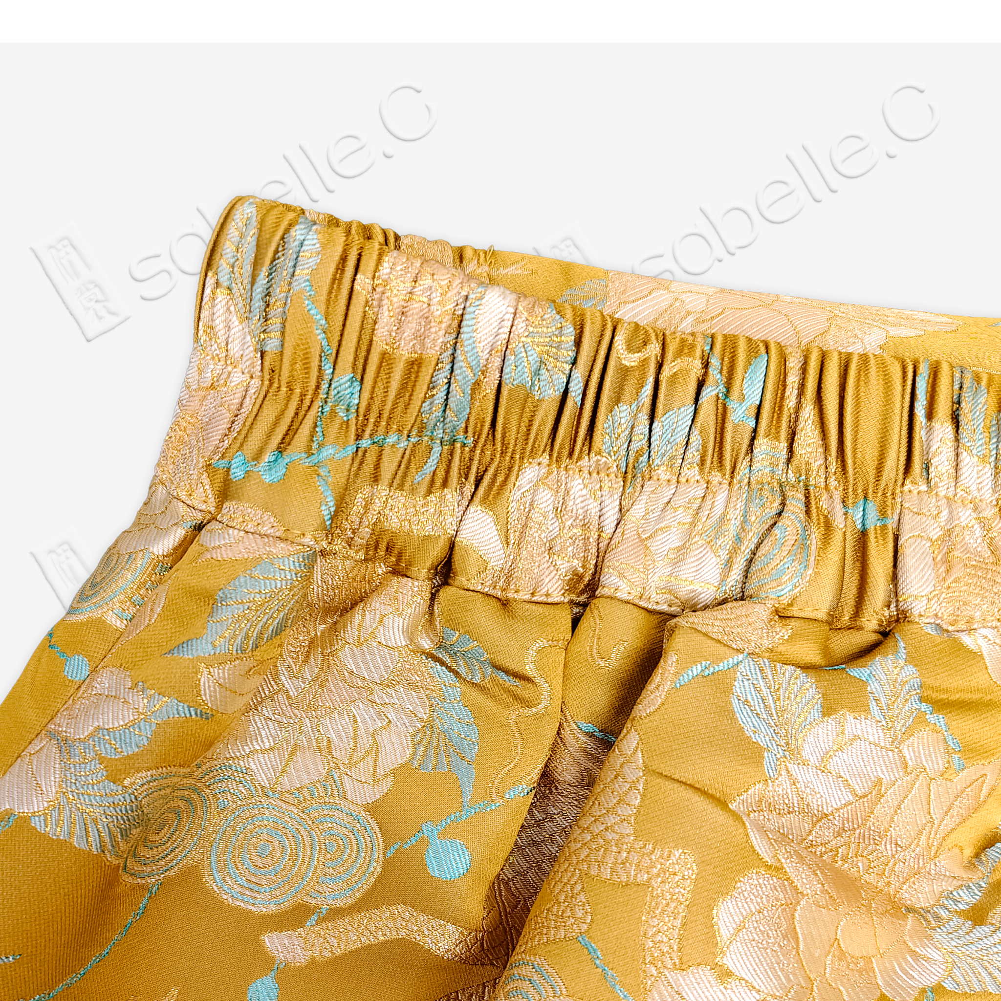 Song Brocade High-Waist Mini Skirt (Elastic Waist)