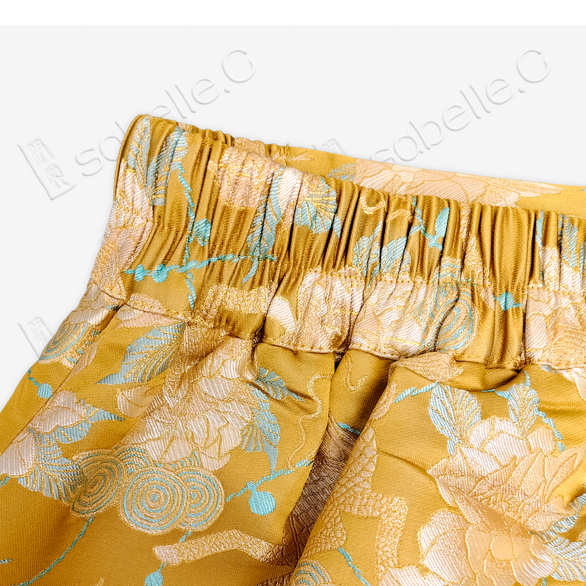 Song Brocade High-Waist Mini Skirt (Elastic Waist)