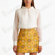 Song Brocade High-Waist Mini Skirt (Elastic Waist)