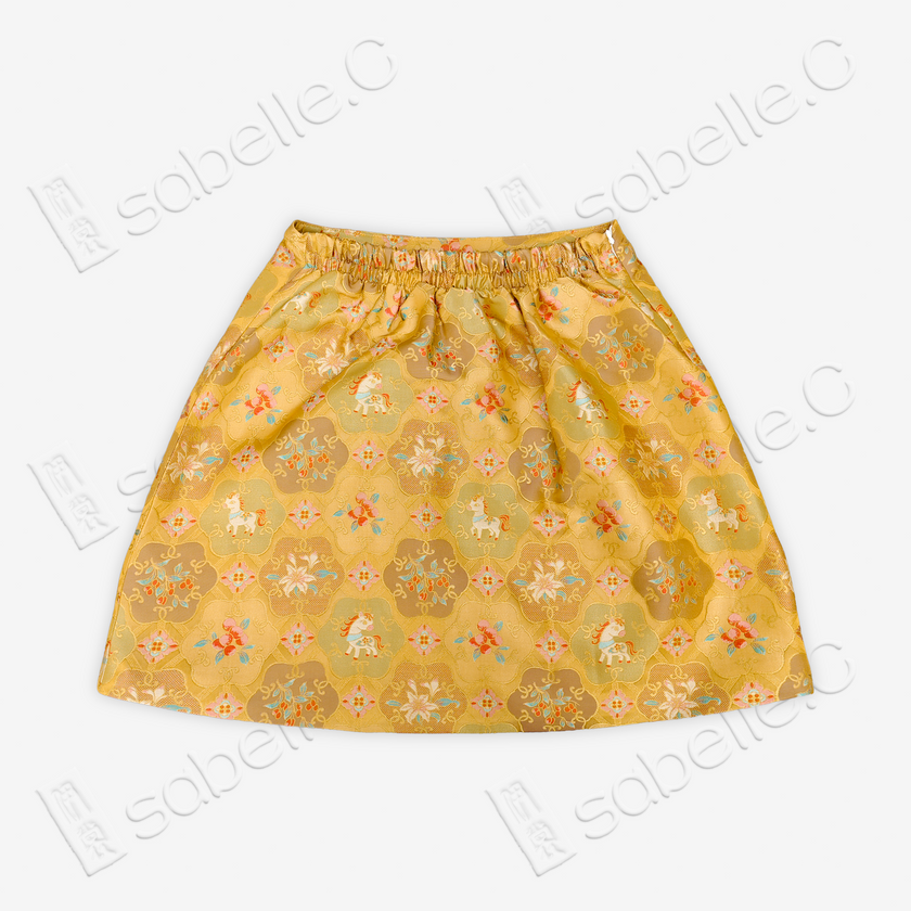 Song Brocade High-Waist Mini Skirt (Elastic Waist)