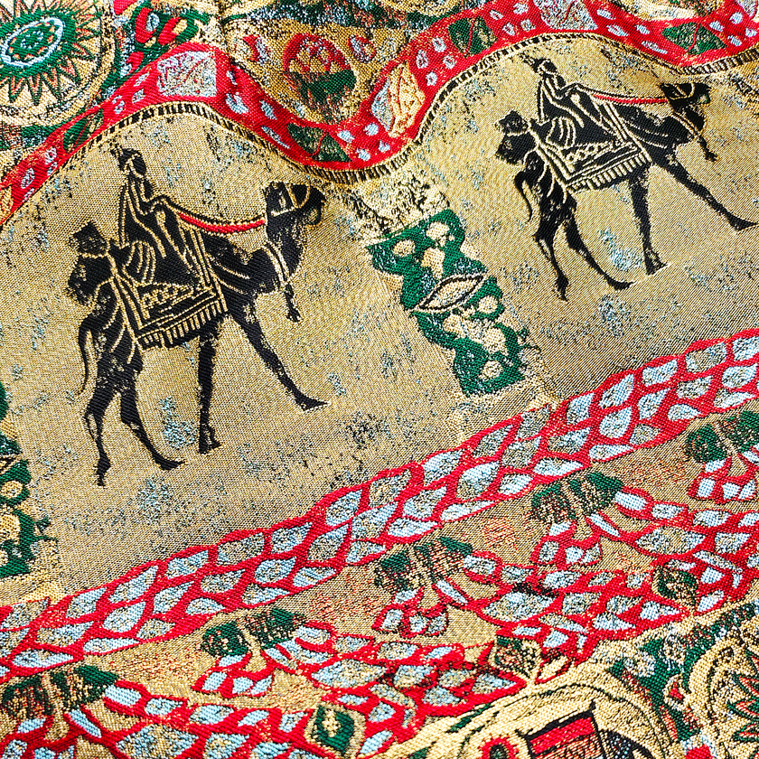 Song Brocade High-Waist Mini Skirt (Elastic Waist)