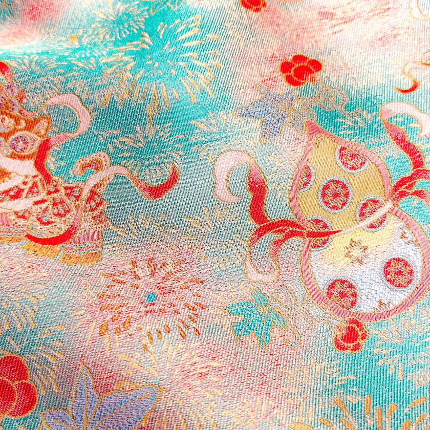 Song Brocade High-Waist Mini Skirt (Elastic Waist)