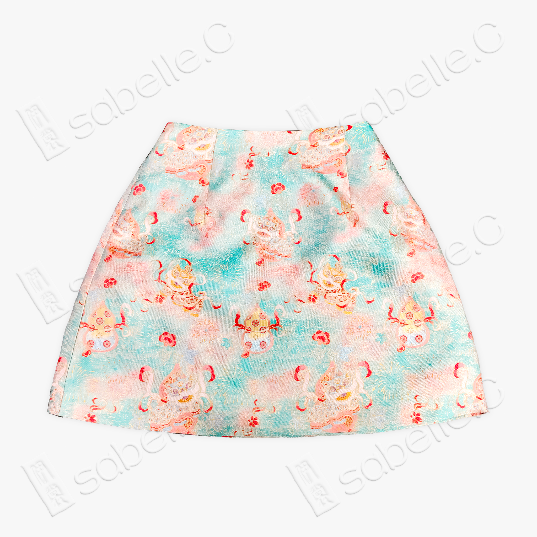 Song Brocade High-Waist Mini Skirt (Elastic Waist)