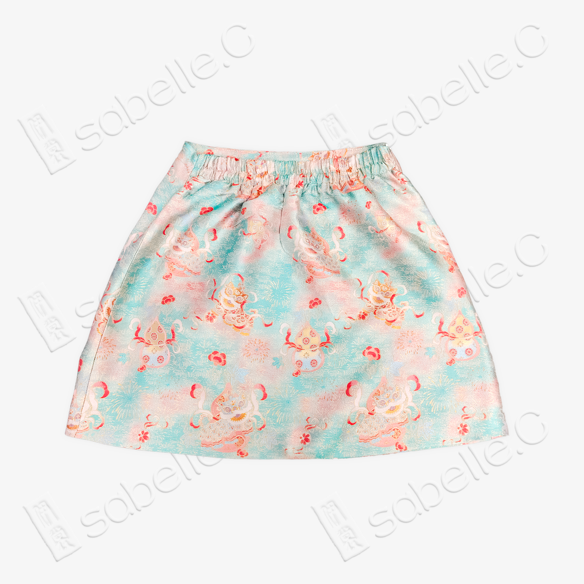 Song Brocade High-Waist Mini Skirt (Elastic Waist)