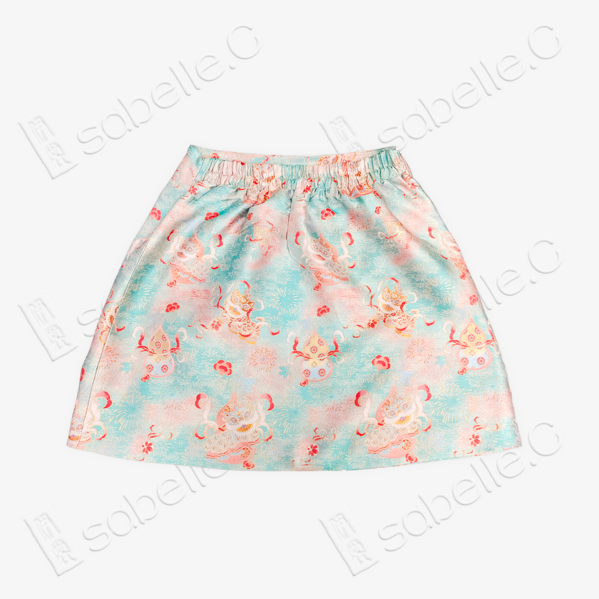 Song Brocade High-Waist Mini Skirt (Elastic Waist)