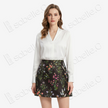 Song Brocade High-Waist Mini Skirt (Elastic Waist)
