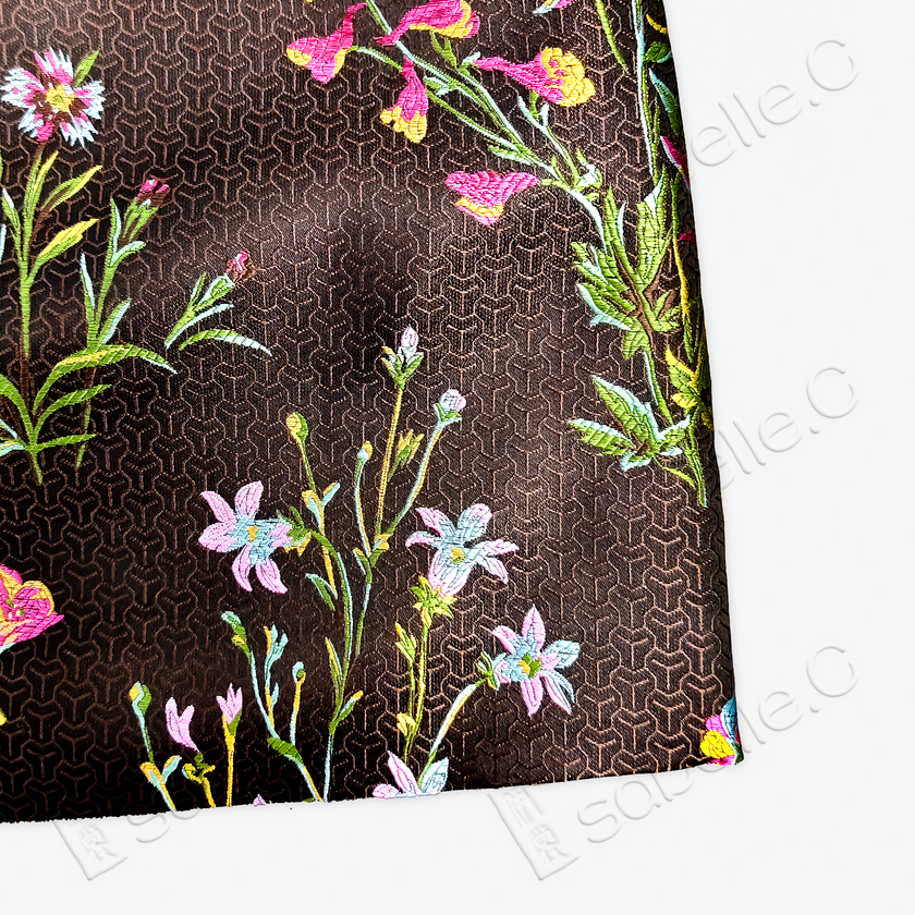 Song Brocade High-Waist Mini Skirt (Elastic Waist)