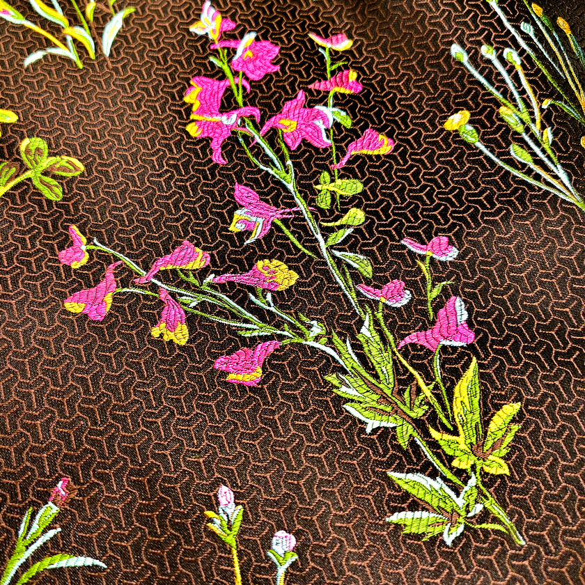 Song Brocade High-Waist Mini Skirt (Elastic Waist)