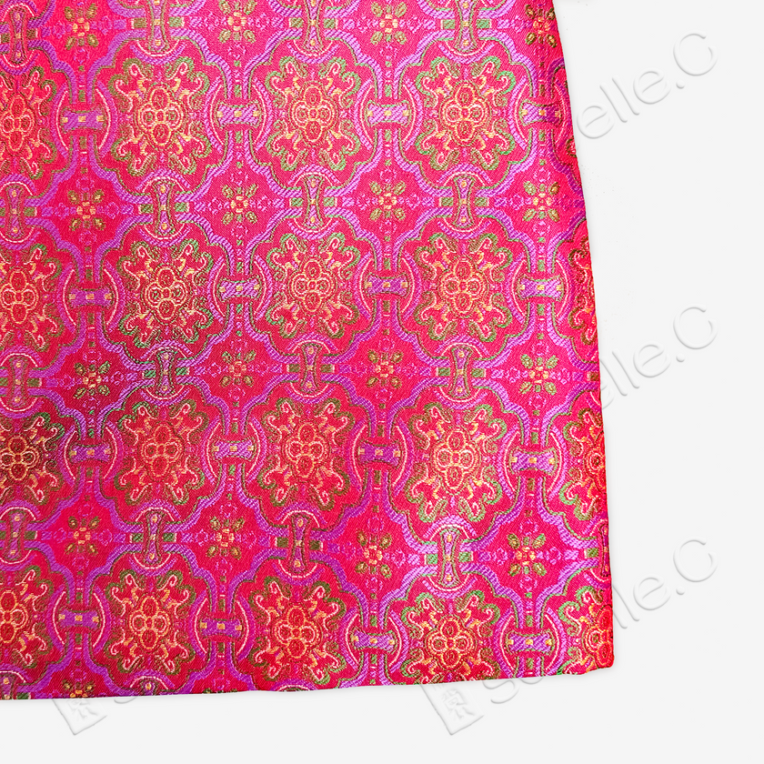 Song Brocade High-Waist Mini Skirt (Elastic Waist)