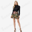 Song Brocade High-Waist Mini Skirt (Elastic Waist)
