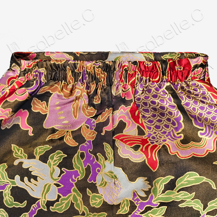 Song Brocade High-Waist Mini Skirt (Elastic Waist)